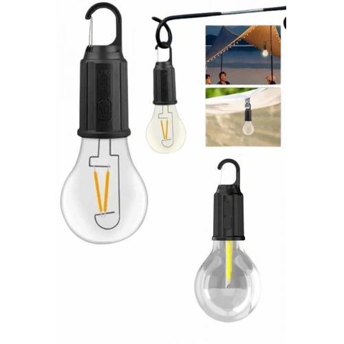 BFS Askılı Kırılmaz Led Işık Kamp Bahçe Lambası Taşınabilir Led Ampul Şarjlı