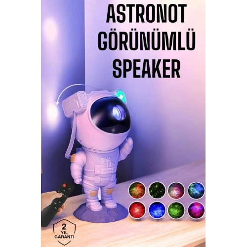 BFS Astronot Bluetooth Hoparlör Gökyüzü Projektör Gece Lambası