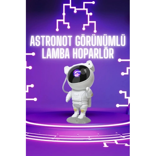 BFS Astronot Şeklinde Bluetooth Hoparlör Gökyüzü Kumandalı Aydınlatma Lamba