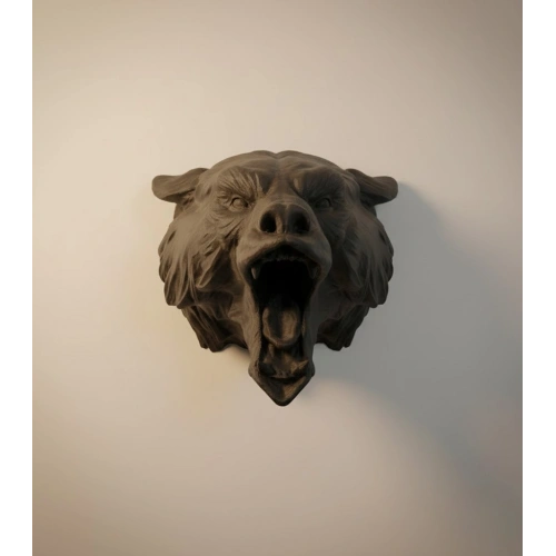 BFS Ayı Tasarım Siyah 3D Duvar Heykeli