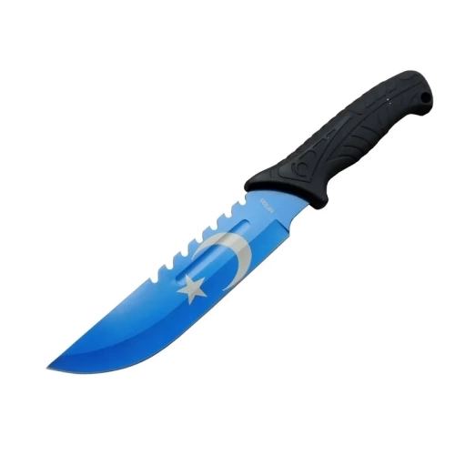 BFS Ayyıldız Mf033bl Mavi Av Bıçağı 31cm - Testere Detaylı Bıçak, Kılıflı, Plastik Sap