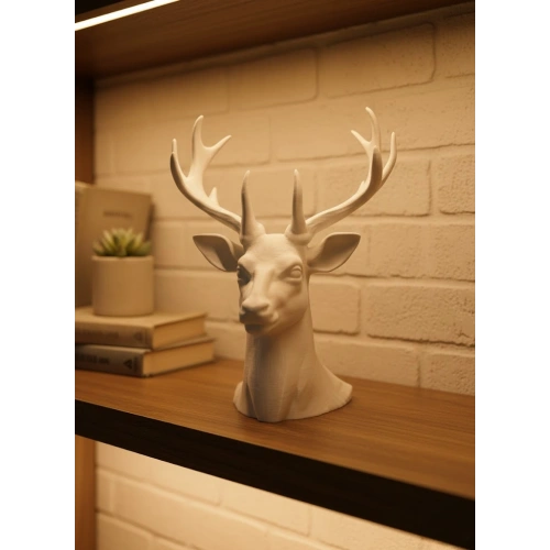 BFS Beyaz Geyik Biblo 23 cm Dekoratif Modern Tasarım