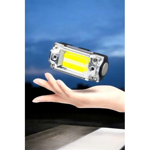 BFS Beyaz Led Işık Sensörlü Kafa Lambası Lityum Batarya Led El Fenerli Şarjlı