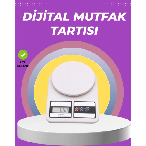 BFS Beyaz Plastik Dijital Mutfak Tartısı – 24x16.8x1.5cm