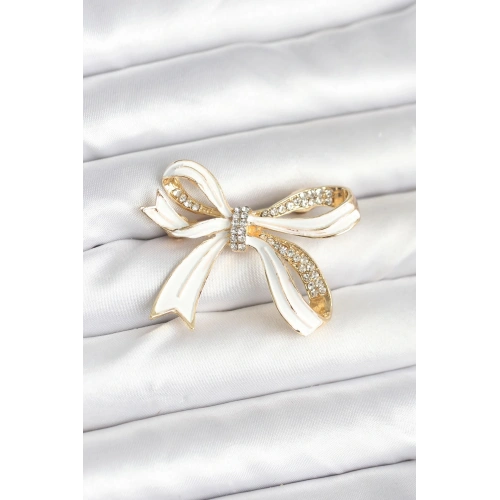 BFS Beyaz Renk Fiyonk Model Broş