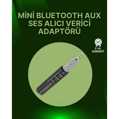 BFS Bluetooth 4.1 Ses Alıcısı | 3.5mm Girişli Hoparlör & Kulaklıklar İçin Kablosuz Dönüştürücü
