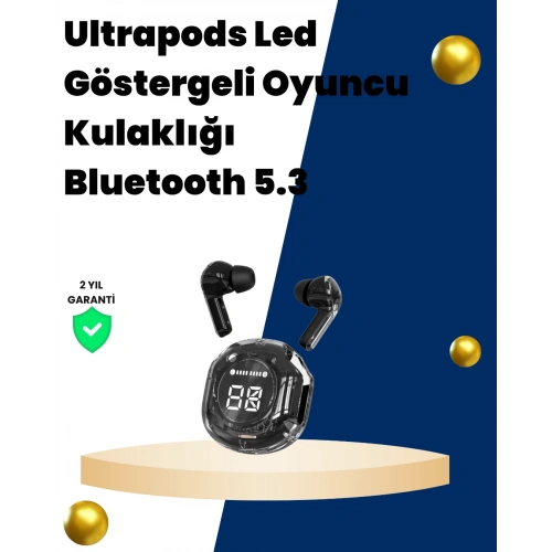 BFS Bluetooth 5.3 Kablosuz Kulaklık 30mm Sürücü LED Ekranlı Mikrofonlu
