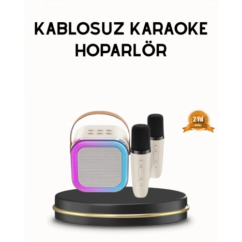 BFS Bluetooth Karaoke Hoparlör Renkli LED Işıklı ve Type-C Şarjlı
