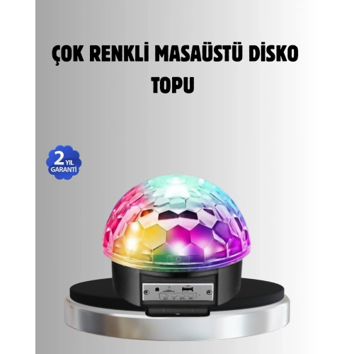 BFS Bluetooth Kontrollü Masaüstü Disko Topu Işığı – Renkli LED Işık Gösterisi ve Uzaktan Kumanda