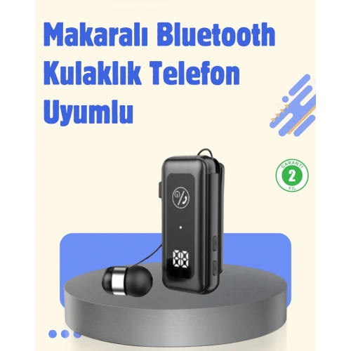 BFS Bluetooth 5.2 Kablolu Makaralı Kulaklık | Dijital Ekran ve Titreşimli Bildirim