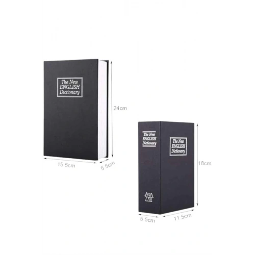 BFS Büyük Boy Anahtarlı Kitap Görünümlü Gizli Kasa Çelik Kasa Altın Kasası