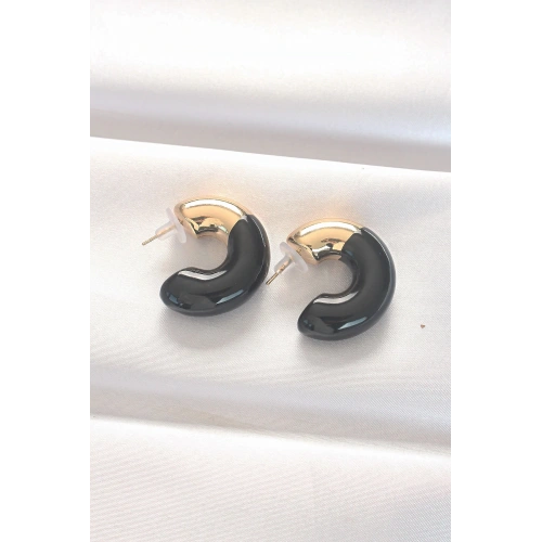 BFS CCB Siyah Gold Çift Renk Küpe