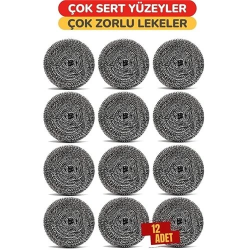 BFS Çelik Bulaşık Ovalama Teli 12 Adet