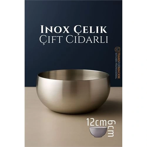 BFS Çift Cidarlı Kase - Inox Çelik Kase 12 cm