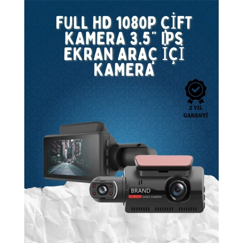BFS Çift Görüşlü Dashcam – Gece Görüşlü 1080P Araç İçi Güvenlik Kamerası