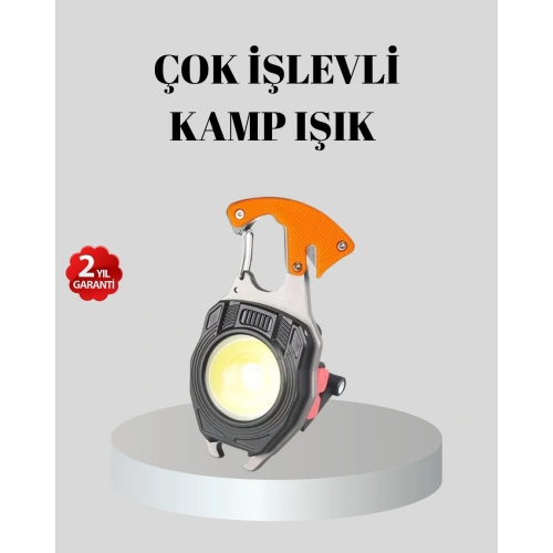 BFS Çok Fonksiyonlu Anahtarlık Fener – Güçlü LED Işıklı, Şarjlı, Düdüklü ve Tornavidalı Mini El Feneri