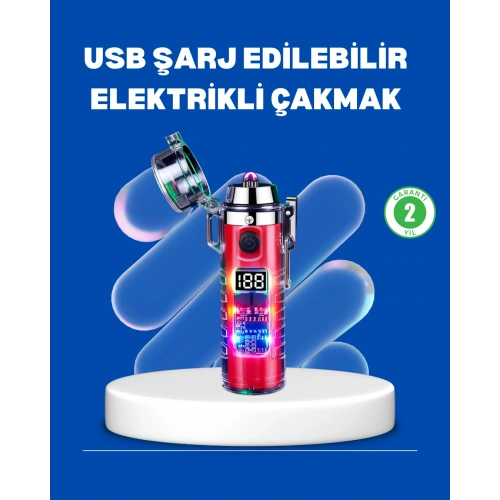 BFS Çok Fonksiyonlu Şarjlı LED Fenerli USB Çakmak