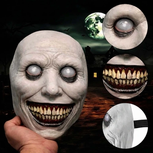 BFS Dehşet Gülüşlü Donuk Göz Efektli Korku Maskesi 22x18 cm