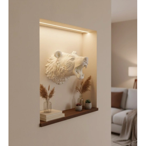 BFS Dekoratif Beyaz Ayı Duvar Heykeli Asılabilir Hediyelik 25x19 cm