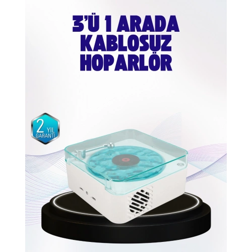 BFS Dekoratif Gece Işıklı Bluetooth Hoparlör – Zaman ve Pil Ekranlı