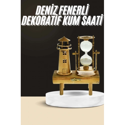 BFS Dekoratif Kum Saati Deniz Feneri Retro Masa Hediyeli Eşya