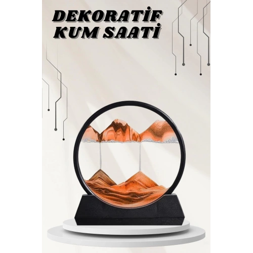 BFS Dekoratif Kum Sulu Kum Saati Yuvarlak Şık Kum Tablosu Kum Saati Şeklinde Kum Tablo