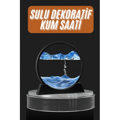 BFS Dekoratif Sulu Kum Saati Ofis Masa Üstü Ev Yuvarlak Kum Saati