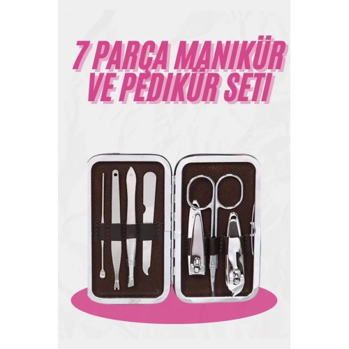 BFS Deri Çanta Hediyeli 7 Parça Manikür-Pedikür Tırnak Bakım Seti