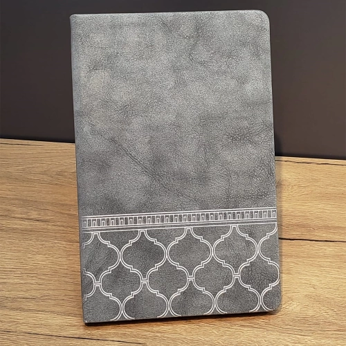 BFS Desenli Gri Renk Deri Defter