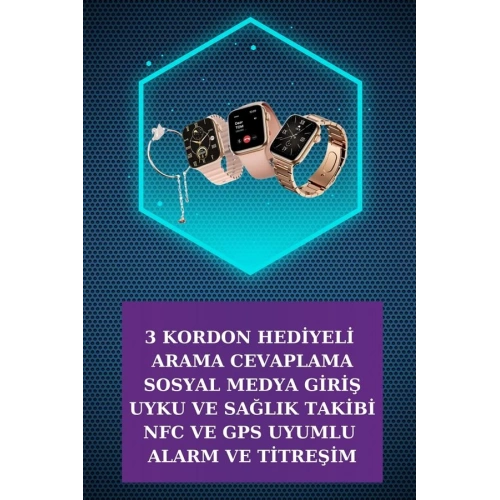 BFS Dijital Göstergeli Powerbank Bluetooth Kulaklık ve Yeni Nesil Amoled Ekran Akıllı Saat