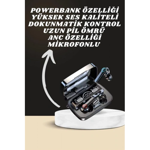 BFS Dijital Göstergeli Powerbank Kulaklık ve 7 Kordonlu Yeni Nesil Akıllı Saat Amoled Ekran