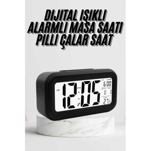 BFS Dijital Masa Saati Termometre Takvim Led Ekran Pilli Ev Ofis Masası