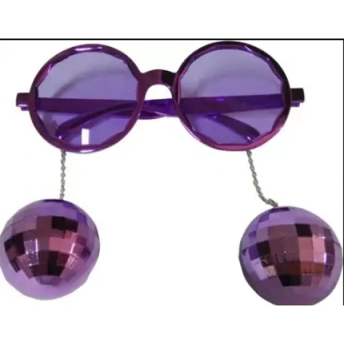 BFS Disko Toplu Küpeli Parti Gözlüğü Mor Renk 15x16 cm