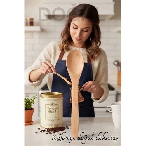 BFS Doğal Gürgen Kahve Kaşığı – 13 cm, Mini Boy, Şık ve Pratik Mutfak Yardımcısı