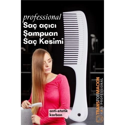 BFS  Dolaşık Saç Açıcı Tarak - Şampuan Saç Boyası Tarağı - Geniş Dişli Saç Kesim Tarağı Profesyonel