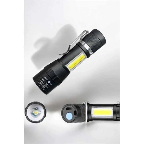 BFS El Feneri Led USB Şarjlı Zoom Mini Led Işık Acil Durum Feneri