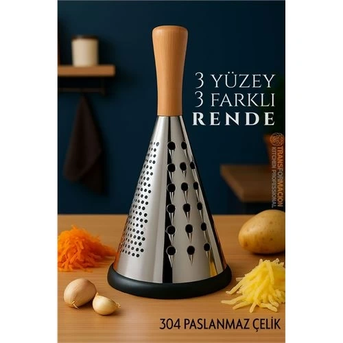 BFS El Rendesi - Konik Tip Ergonomik 3 Taraflı Profesyonel 304 Paslanmaz Çelik