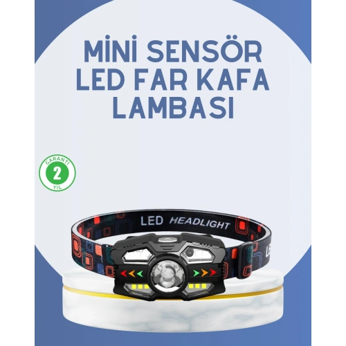 BFS El Sensörlü LED Far Suya Dayanıklı Şarjlı Kafa Lambası