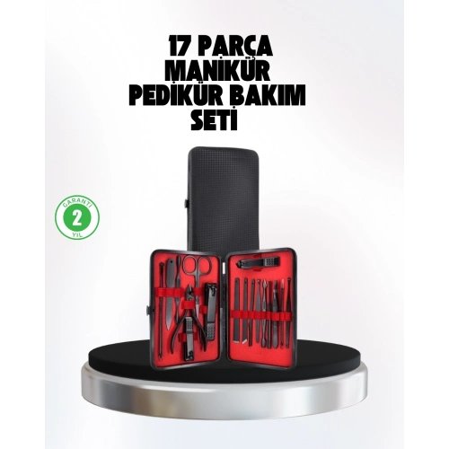 BFS El ve Ayak Bakım Seti 17 Parça Taşınabilir Deri Çantalı Manikür Seti