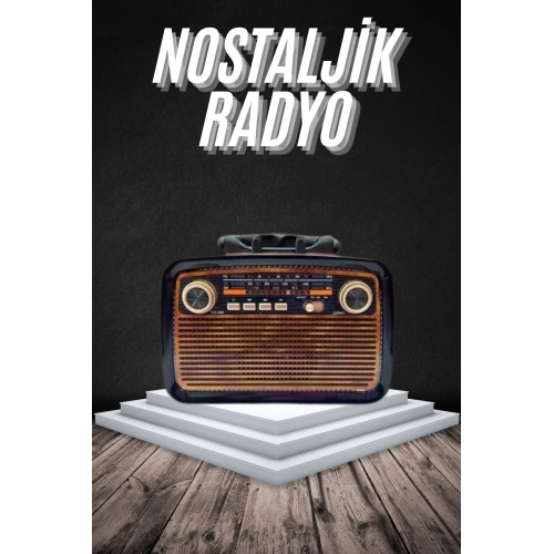 BFS Eskitme Nostalji Tasarımlı Bluetoothlu Nostalji Radyo Ahşap Nostaljik Görünümlü