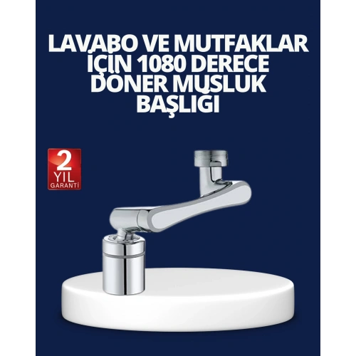 BFS Esnek 1080° Musluk Başlığı 3 Eklemli Hareketli Su Modlu Lavabo Aparatı
