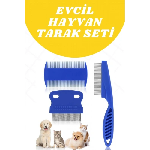 BFS Evcil Hayvan Tarak Seti 4lü Bit Tarağı Ked Köpek Tüyüne Uygun