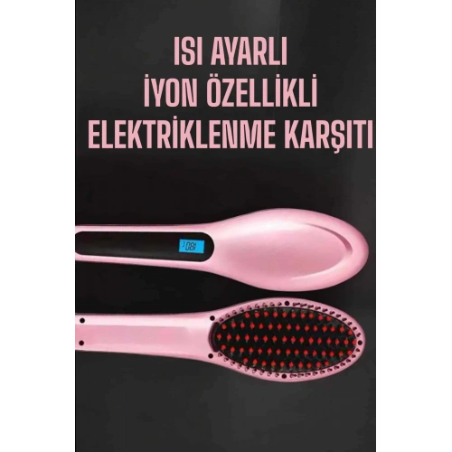 BFS Fön Tarağı Saç Düzleştirici Sıkı Dişli Isı Ayarlı Elektriklenme Karşıtı