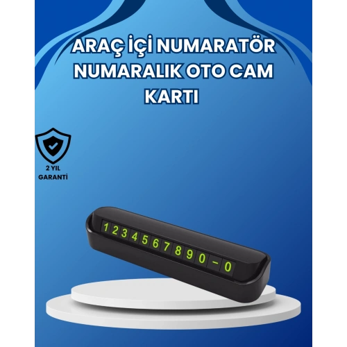 BFS Fosforlu Araç İçi Park Numaratörü – Gece Görünümlü Şık Çözüm