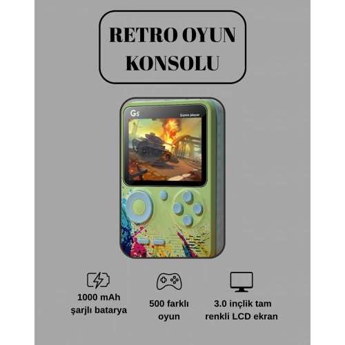 BFS G5 Game Box Retro Mini Oyun Konsolu – 500 Dahili Oyun
