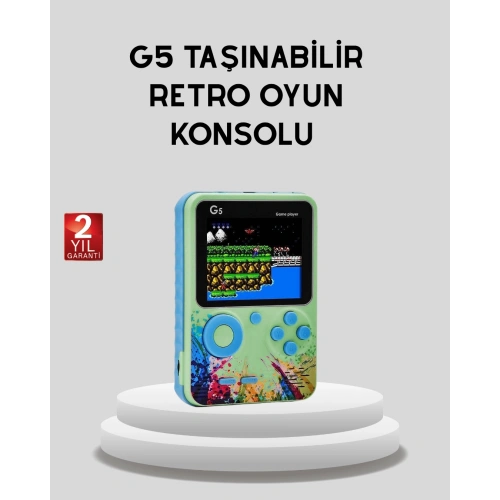 BFS G5 Taşınabilir Retro Game Box 500 Oyunlu Şarjlı Mini Oyun Konsolu