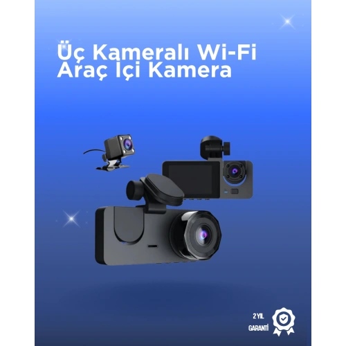 BFS Gelişmiş G-Sensörlü Üçlü Araç Kamerası – 5” LCD Ekran ve Hareket Algılama