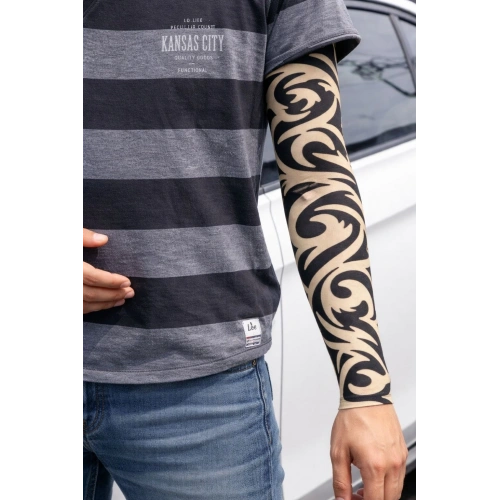 BFS Giyilebilir Kol Dövmesi Çorap Dövme 3d Baskılı Kol Bacak Dövme 2 Adet Model 14