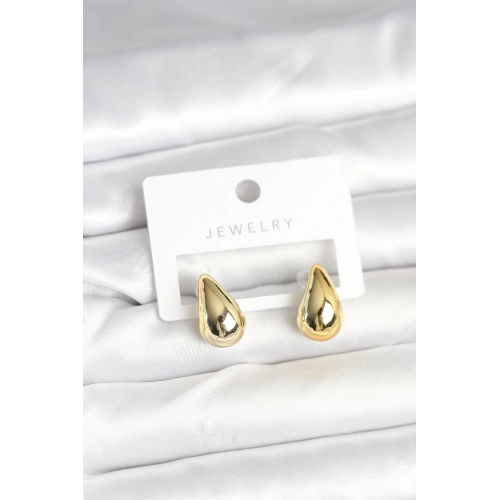 BFS Gold Renk Damla Küpe 17 mm