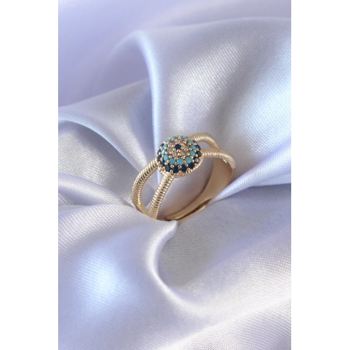 BFS Gold Renk Nazar Boncuk Model Kadın Yüzük